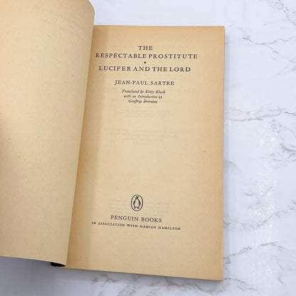Two Plays: The Respectable Prostitute & Lucifer and the Lord by Jean-Paul Sartre [FIRST U.K. PAPERBACK PRINTING] 1963 • Penguin Books