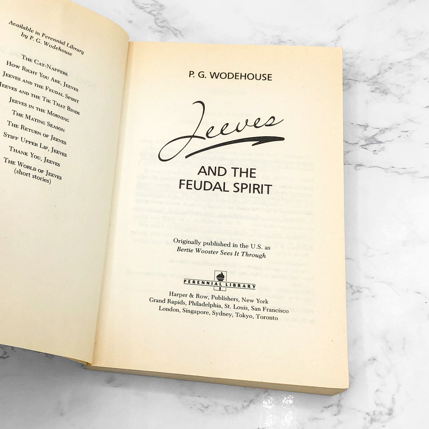 Jeeves and the Feudal Spirit by P.G. Wodehouse [TRADE PAPERBACK] 1990 • Perennial Library