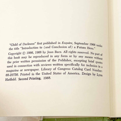 Daybreak by Joan Baez [FIRST EDITION] 1968 • The Dial Press