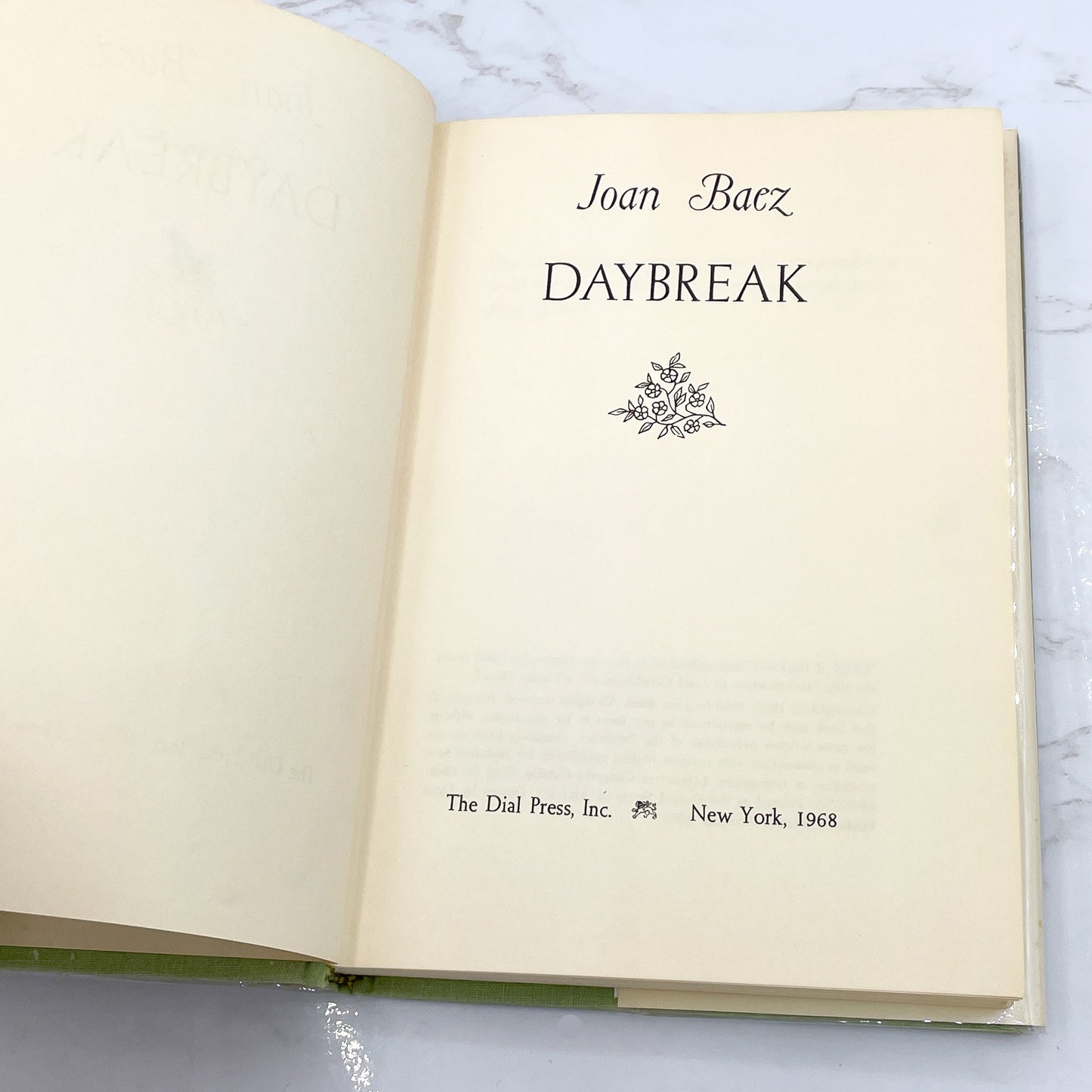 Daybreak by Joan Baez [FIRST EDITION] 1968 • The Dial Press