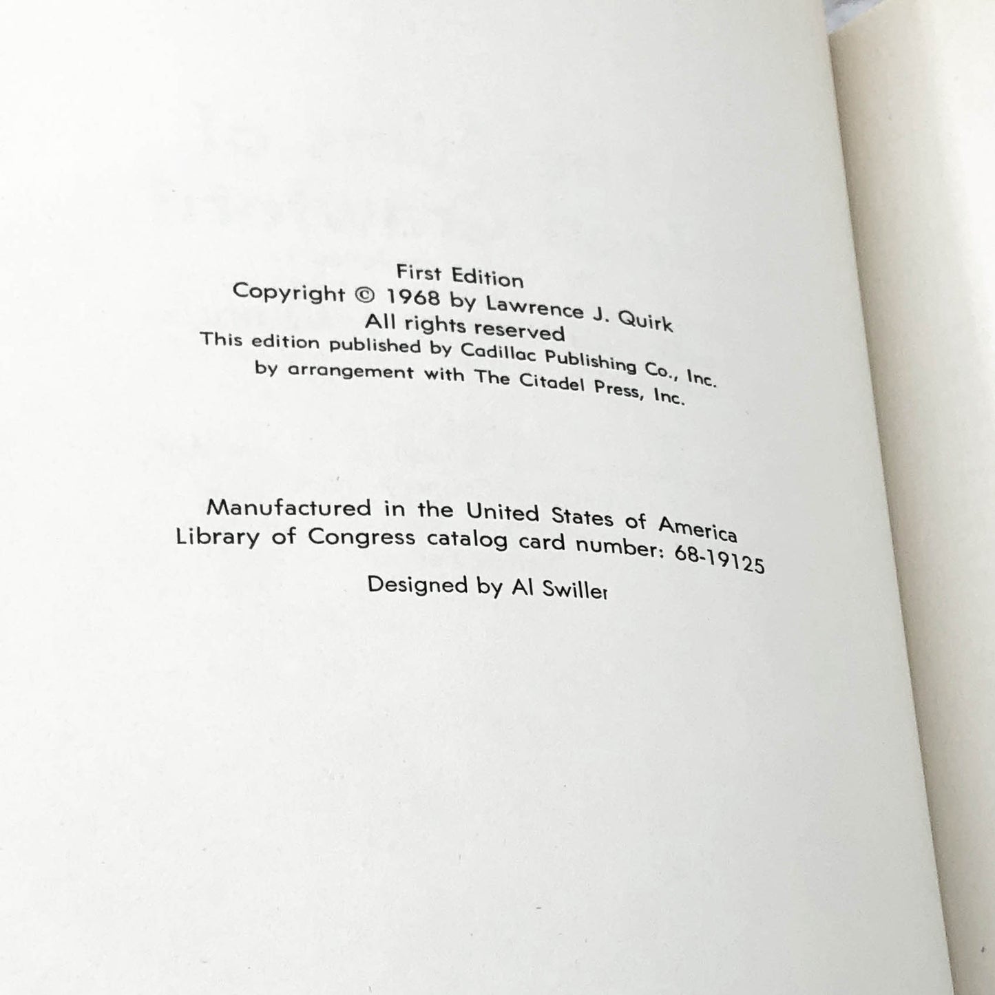 The Films of Joan Crawford by Lawrence J. Quirk [FIRST EDITION HARDCOVER] 1968 • Cadillac Publishing
