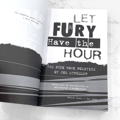 Let Fury Have the Hour: The Punk Rock Politics of Joe Strummer edited by Antonino D'Ambrosio [FIRST EDITION] 2004