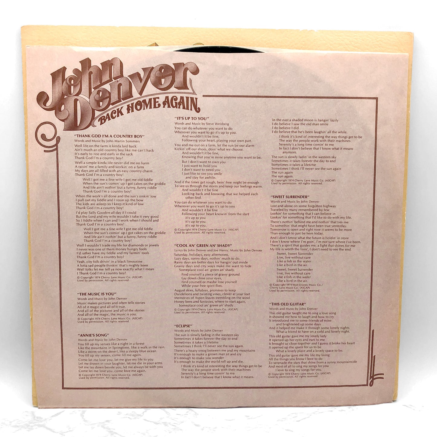 John Denver - Back Home Again [VINYL LP] 1974 • RCA Victor