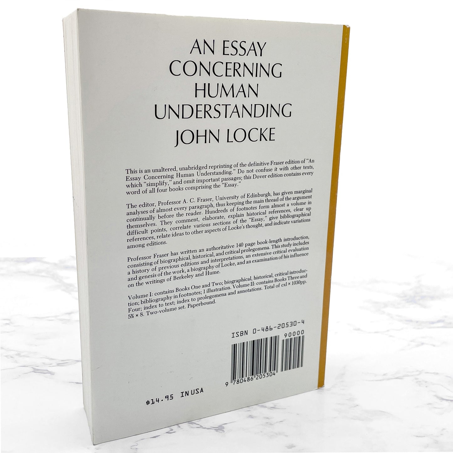 An Essay Concerning Human Understanding Vol. I by John Locke [TRADE PAPERBACK] 1959 • Dover