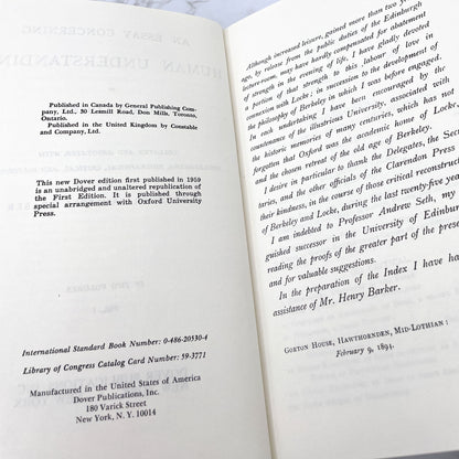 An Essay Concerning Human Understanding Vol. I by John Locke [TRADE PAPERBACK] 1959 • Dover