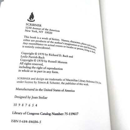 Jonathan Livingston Seagull by Richard Bach [HARDCOVER RE-ISSUE] 1970 • Scribner • Later Printing