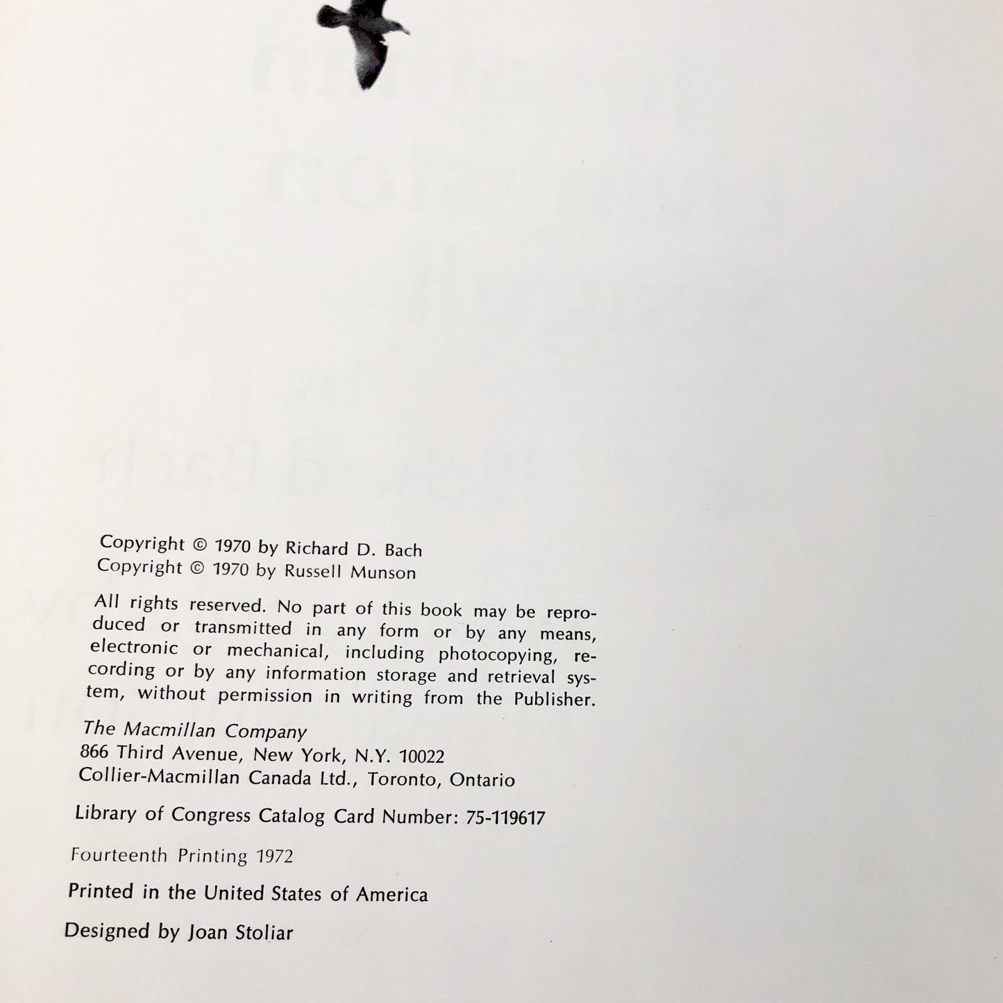 Jonathan Livingston Seagull by Richard Bach SIGNED & DOODLED! [FIRST EDITION] 1972 • Macmillan