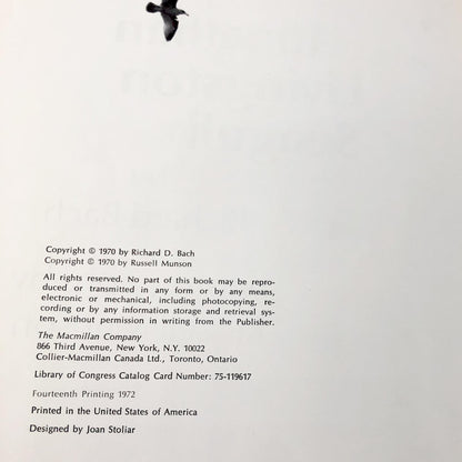 Jonathan Livingston Seagull by Richard Bach SIGNED & DOODLED! [FIRST EDITION] 1972 • Macmillan