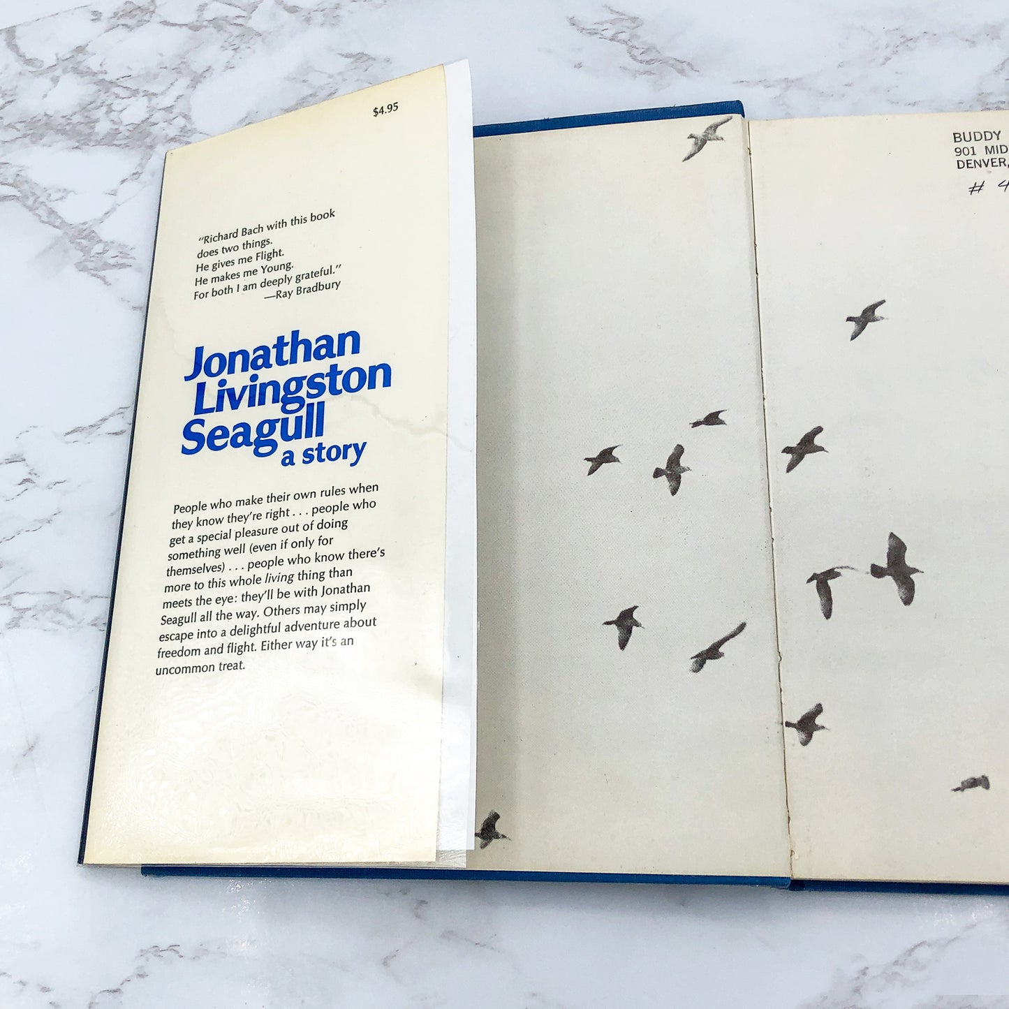 Jonathan Livingston Seagull by Richard Bach SIGNED & DOODLED! [FIRST EDITION] 1972 • Macmillan