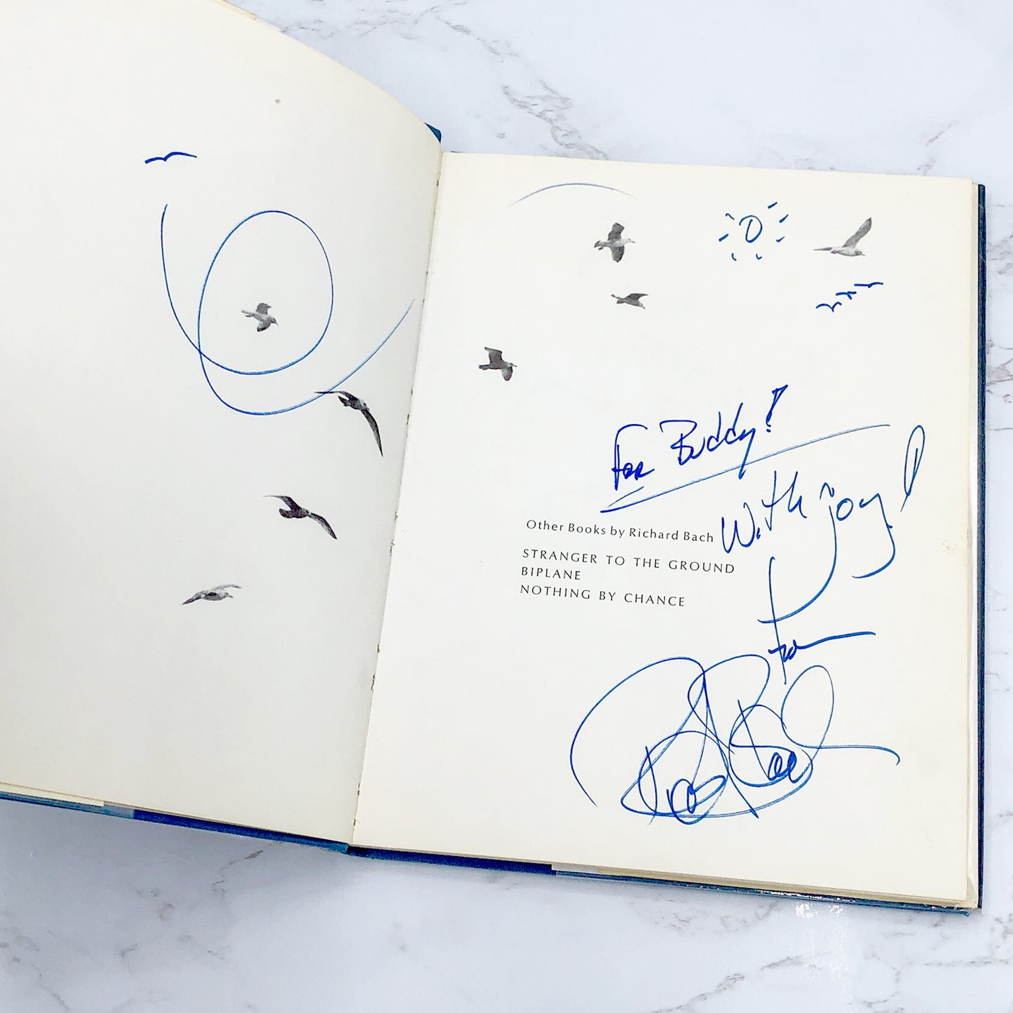 Jonathan Livingston Seagull by Richard Bach SIGNED & DOODLED! [FIRST EDITION] 1972 • Macmillan