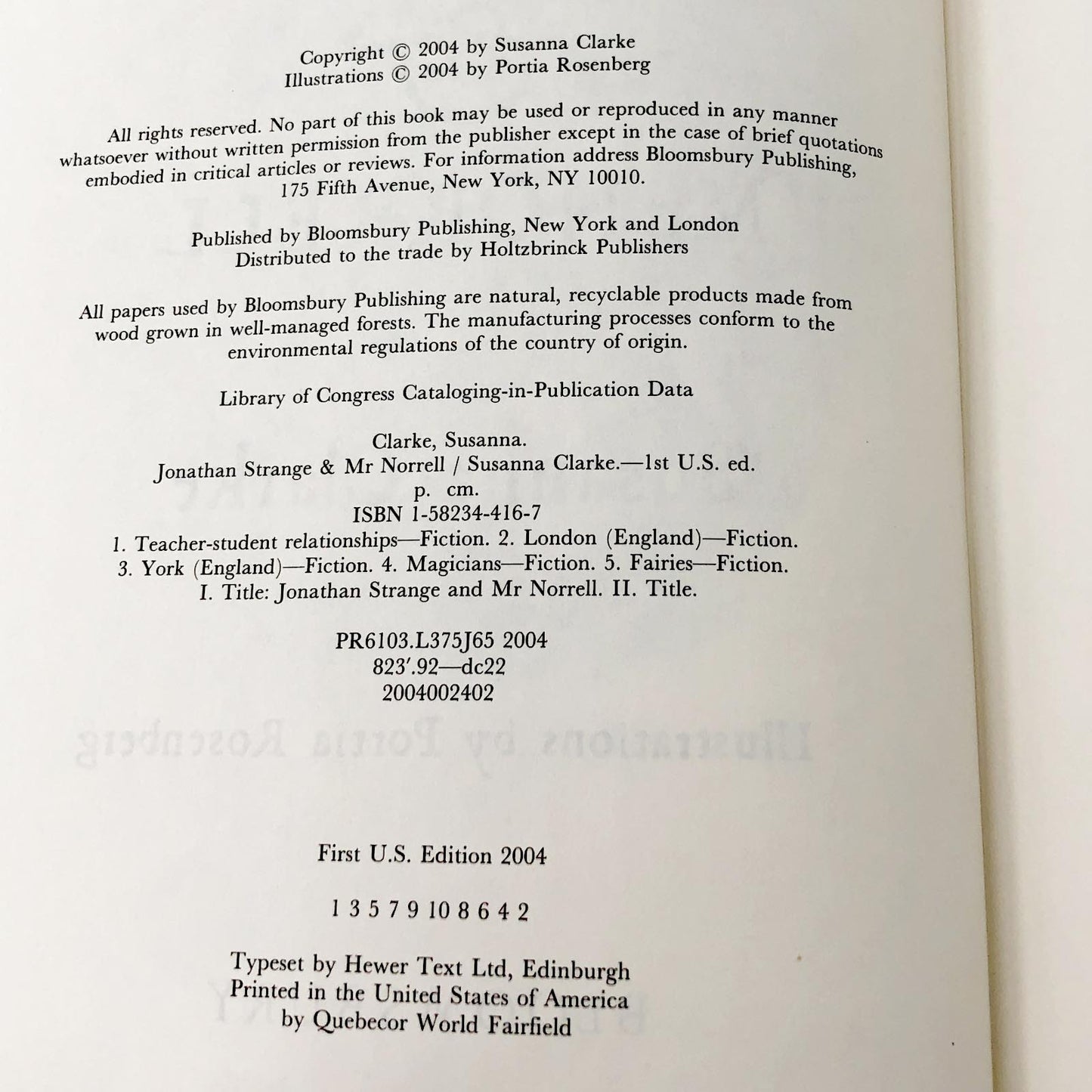 Jonathan Strange & Mr Norrell by Susanna Clarke [FIRST EDITION • FIRST PRINTING] 2004 • Bloomsbury