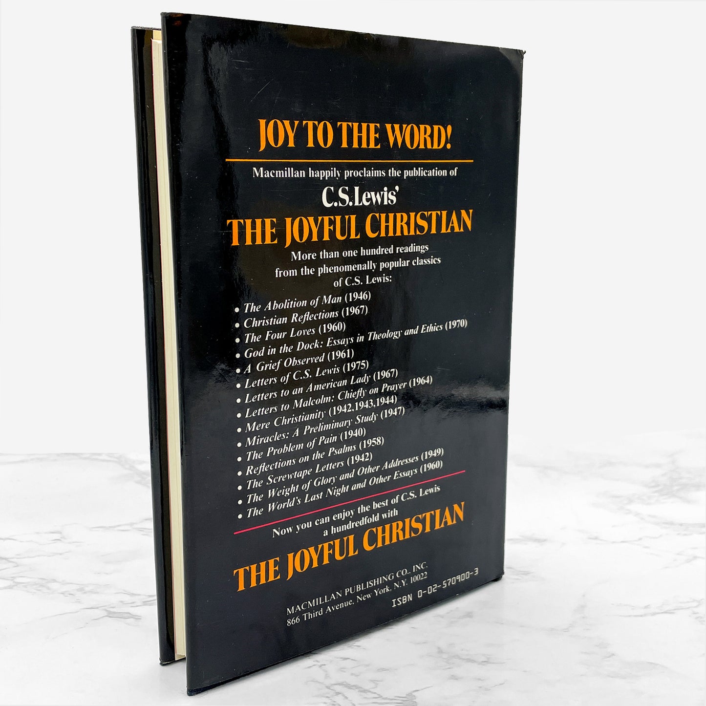 The Joyful Christian: 127 Readings from C. S. Lewis [FIRST EDITION • FIRST PRINTING] 1977 • Macmillan