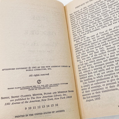 Jude the Obscure by Thomas Hardy [1961 PAPERBACK] Signet Classics