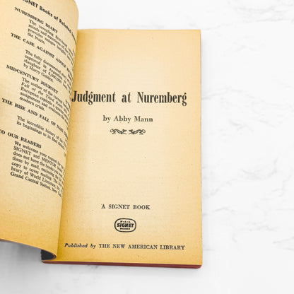 Judgement at Nuremberg by Abby Mann [FIRST PAPERBACK PRINTING] 1961 • Signet • Movie Tie-in