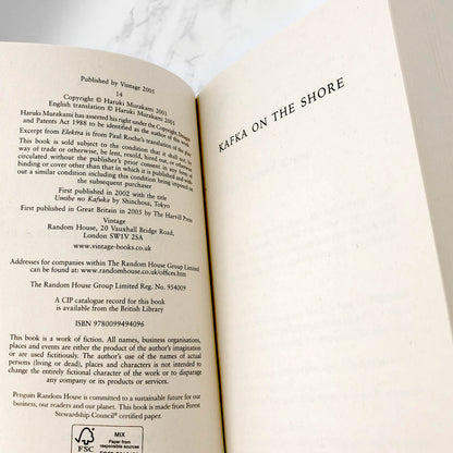 Kafka on the Shore by Haruki Murakami [FIRST U.K. PAPERBACK EDITION] 2005 • Vintage