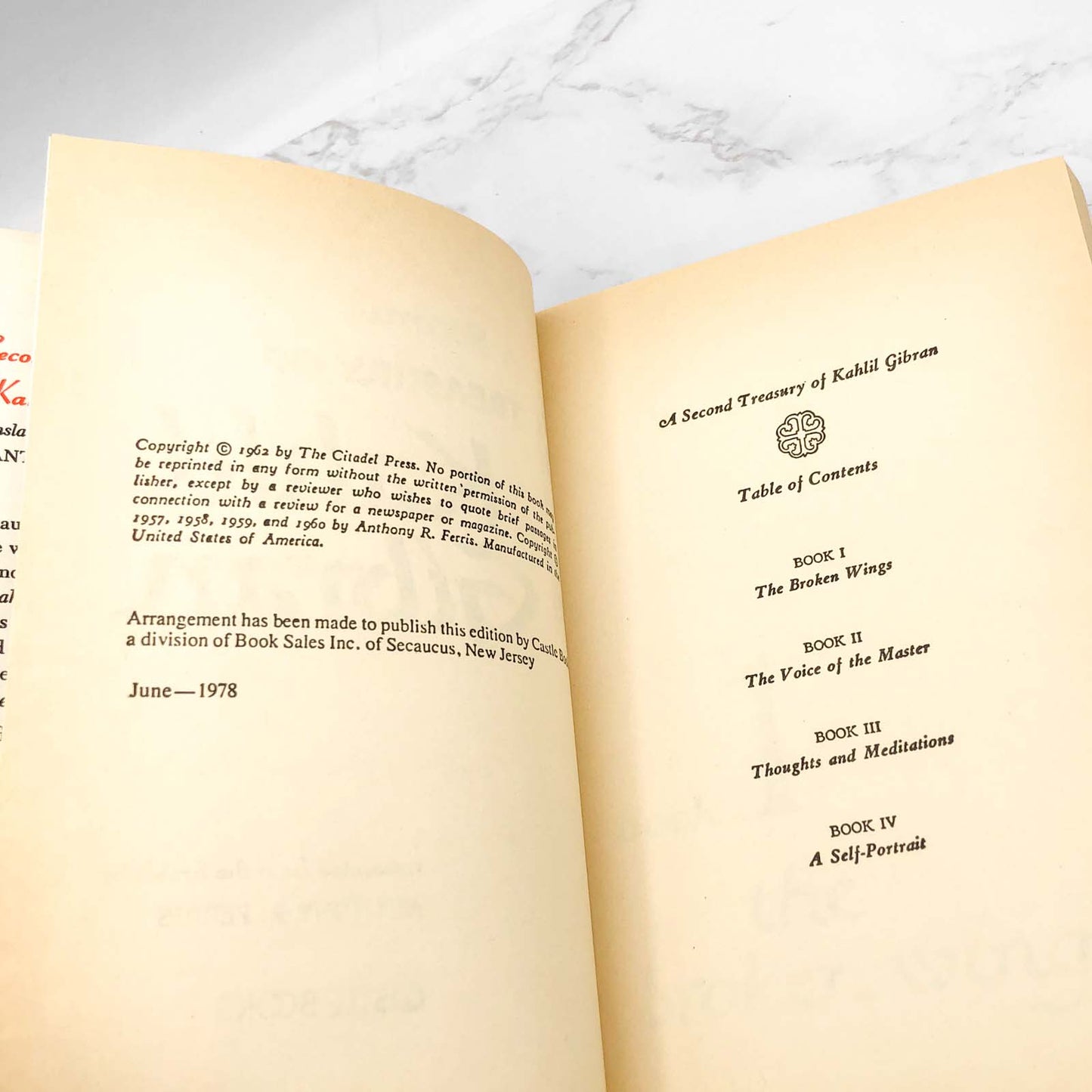 A Second Treasury of Kahlil Gibran [HARDCOVER OMNIBUS] 1978 • Castle Books