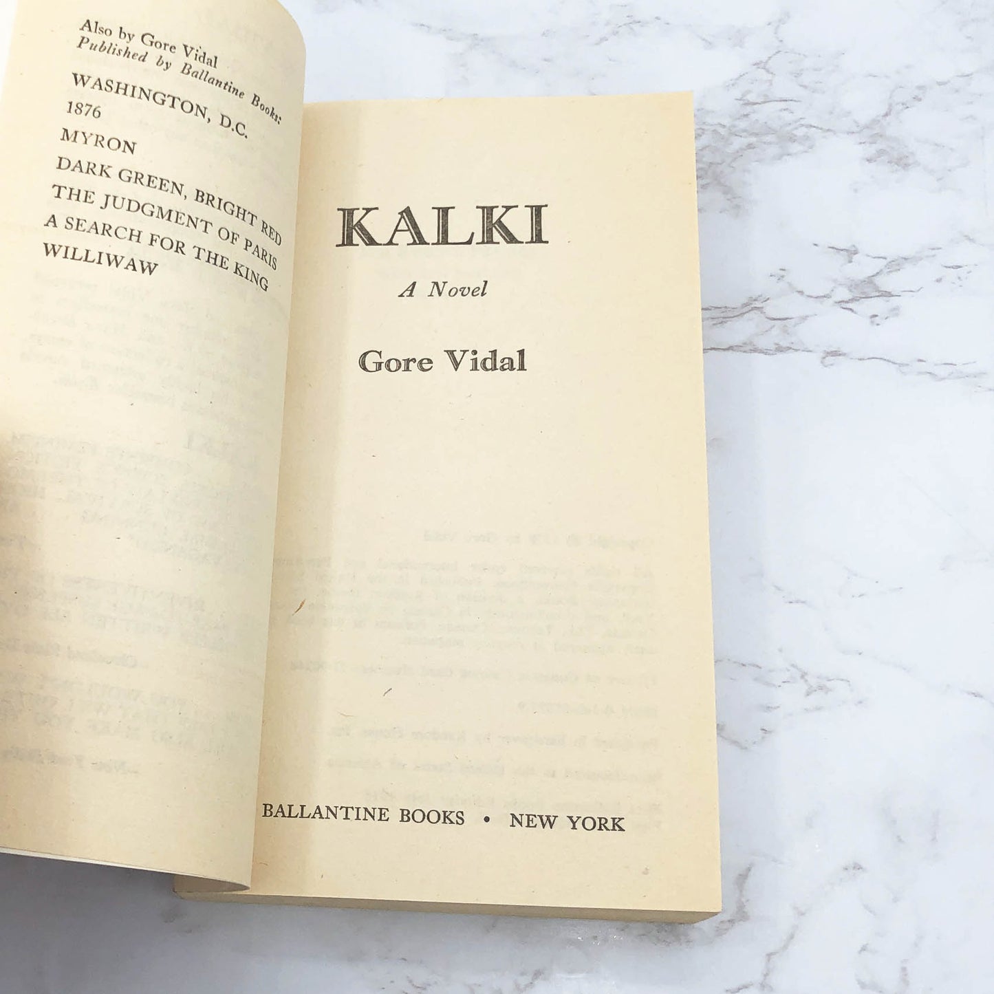 Kalki by Gore Vidal [FIRST PAPERBACK PRINTING] 1979 • Ballantine