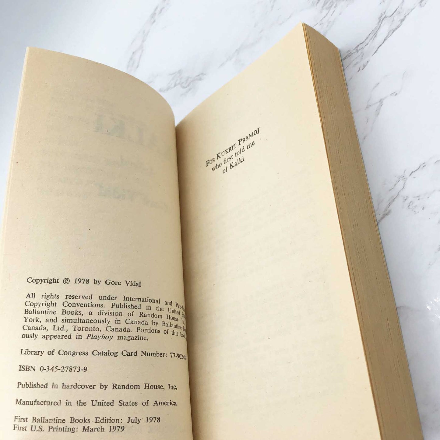 Kalki by Gore Vidal [FIRST PAPERBACK PRINTING] 1979 • Ballantine