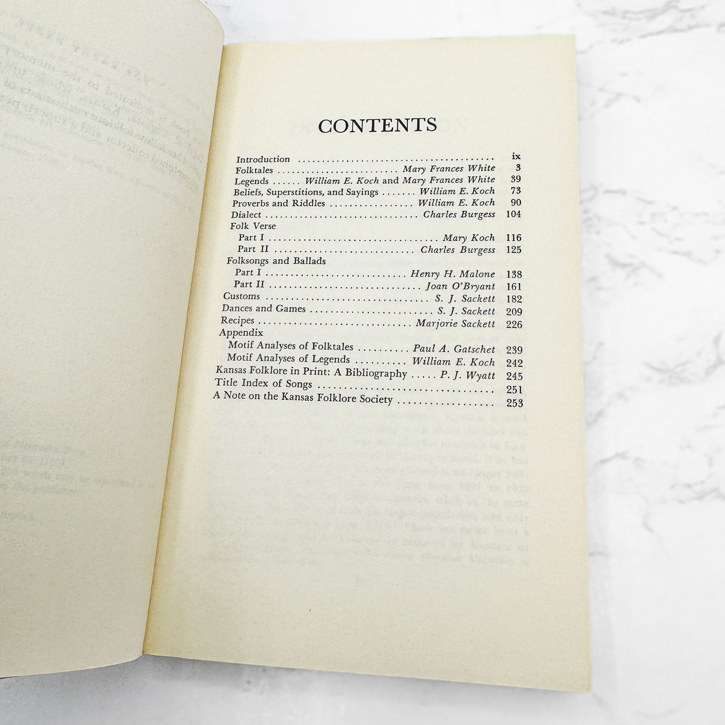 Kansas Folklore edited by S.J. Sackett & William E. Koch [FIRST EDITION PAPERBACK] 1973 • University of Nebraska