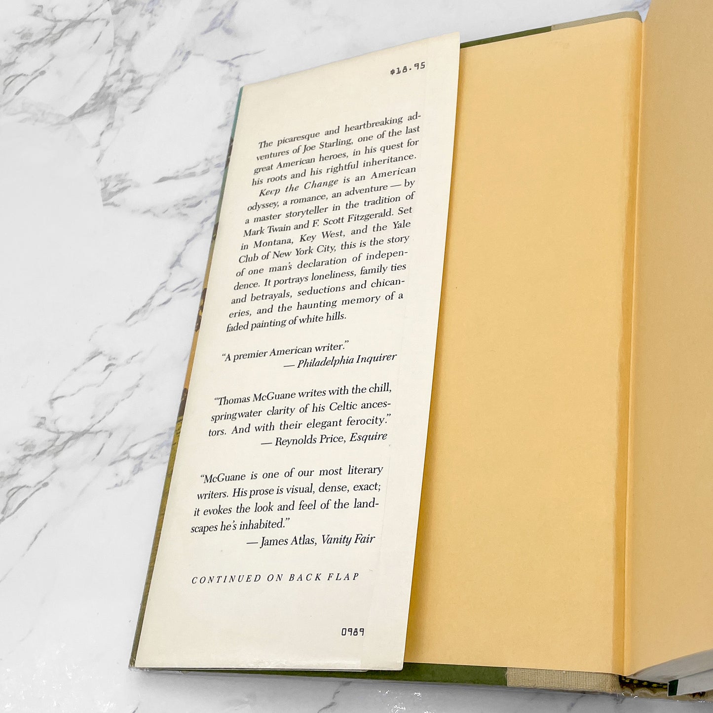 Keep the Change by Thomas McGuane [FIRST EDITION] 1989 • Houghton Mifflin