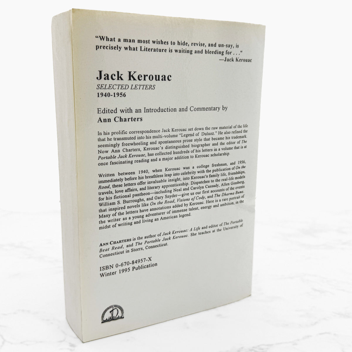 Selected Letters of Jack Kerouac (1940-1956) edited by Ann Charters [ADVANCE UNCORRECTED PROOF] 1995 • Viking