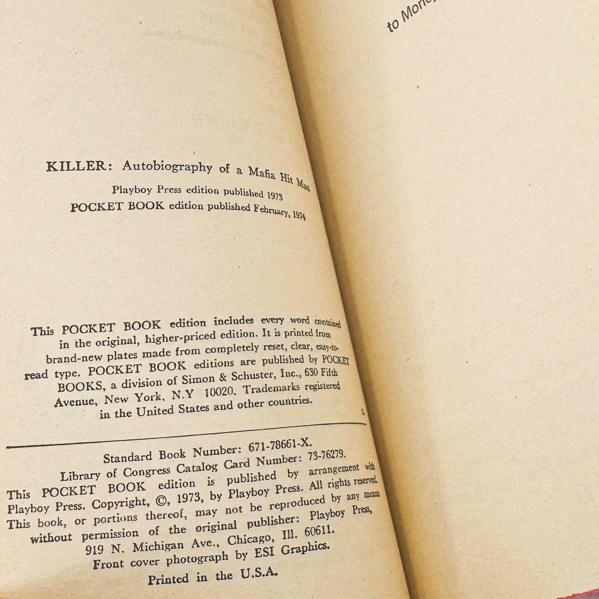 Killer: The Autobiography of a Mafia Hit Man by Joey w. Dave Fisher [FIRST PAPERBACK PRINTING] 1974 • Pocket