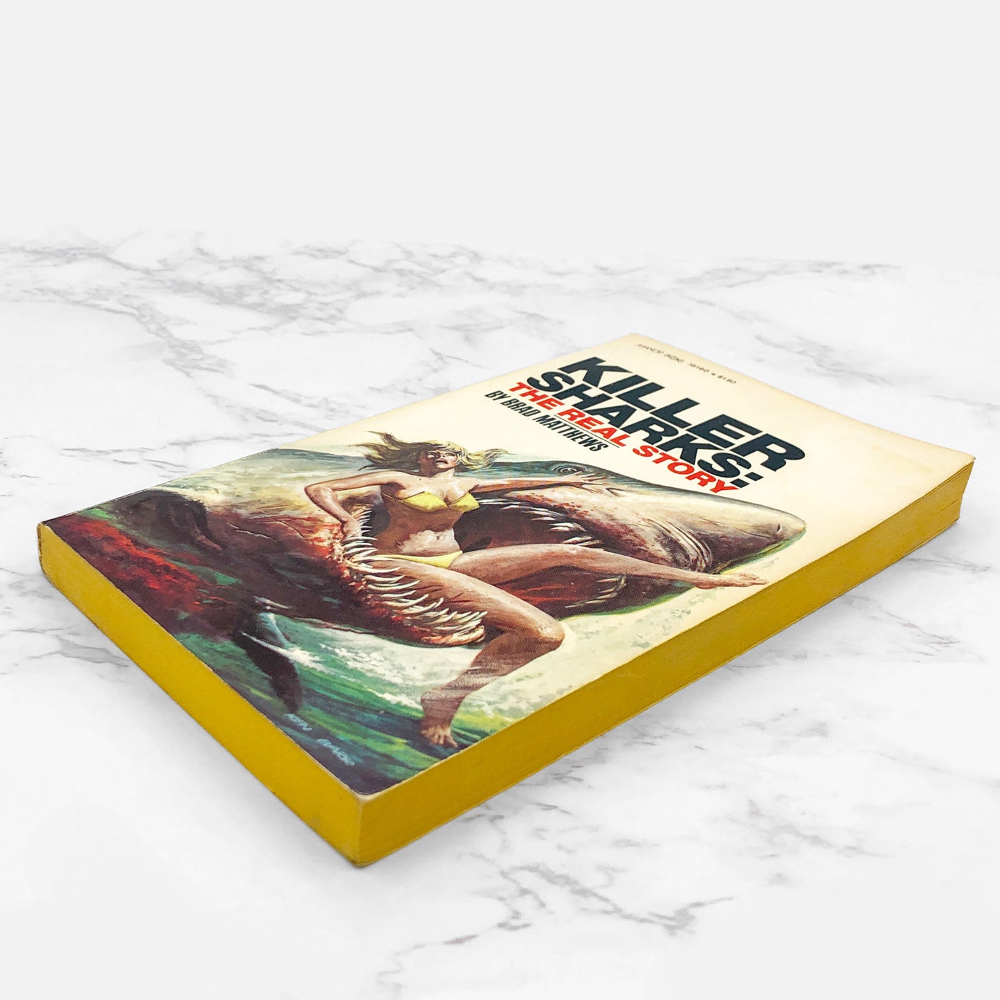 Killer Sharks: the Real Story by Brad Matthews aka Nelson DeMille [FIRST EDITION PAPERBACK] 1976 • Manor Books