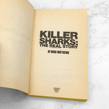 Killer Sharks: the Real Story by Brad Matthews aka Nelson DeMille [FIRST EDITION PAPERBACK] 1976 • Manor Books