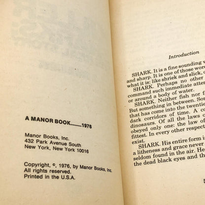 Killer Sharks: the Real Story by Brad Matthews aka Nelson DeMille [FIRST EDITION PAPERBACK] 1976 • Manor Books