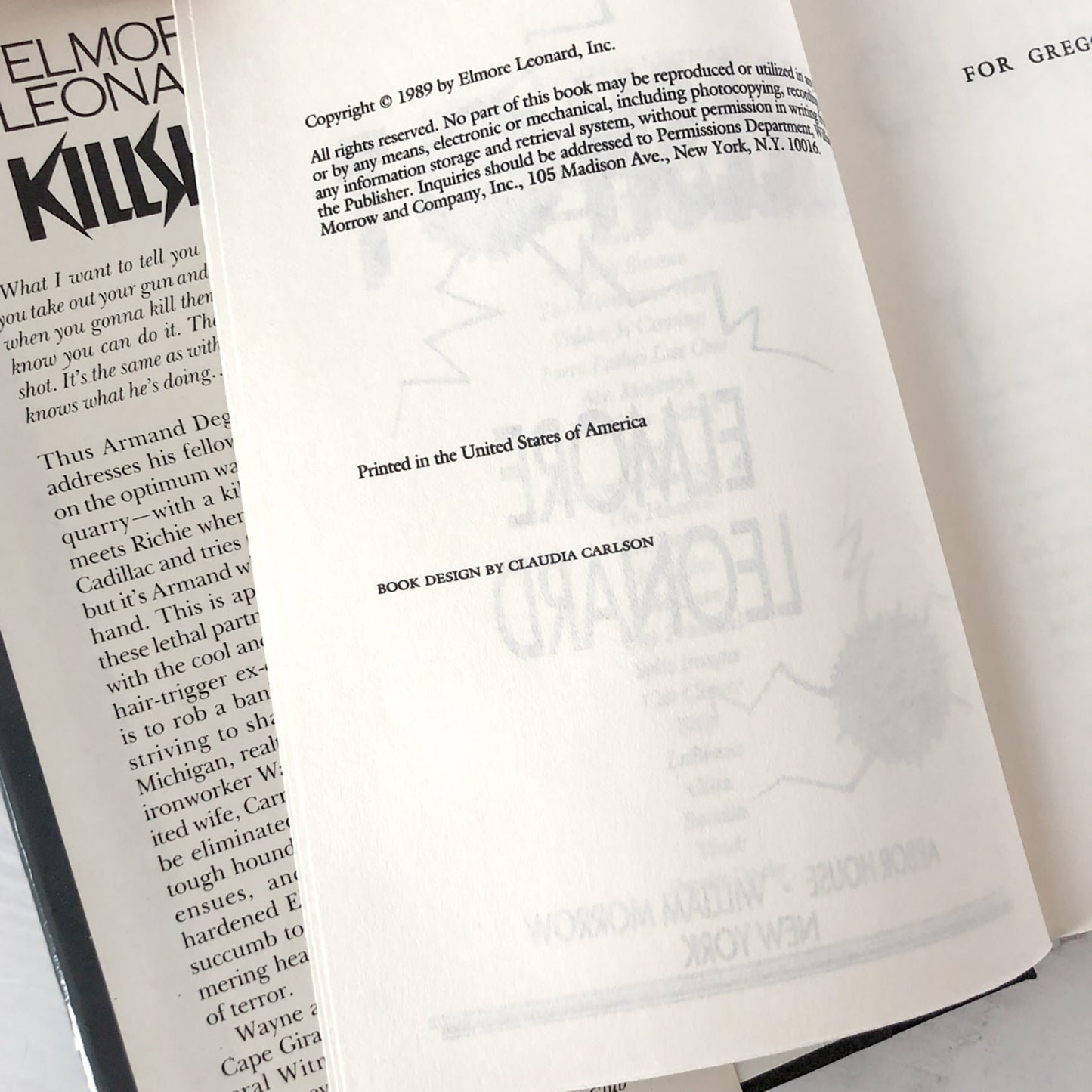 Killshot by Elmore Leonard [FIRST BOOK CLUB EDITION] 1989 • Arbor House