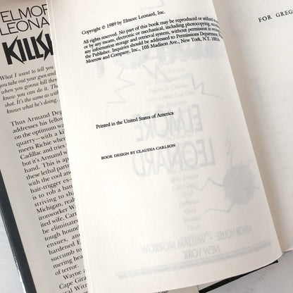 Killshot by Elmore Leonard [FIRST BOOK CLUB EDITION] 1989 • Arbor House