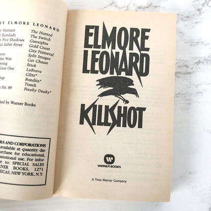 Killshot by Elmore Leonard [FIRST PAPERBACK EDITION] 1990 • Warner Books
