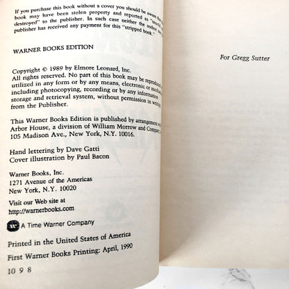 Killshot by Elmore Leonard [FIRST PAPERBACK EDITION] 1990 • Warner Books