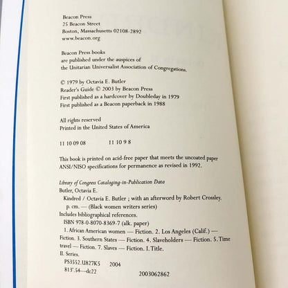 Kindred by Octavia E. Butler [25th ANNIVERSARY PAPERBACK] 2004 • Beacon Press