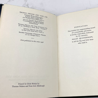King Solomon's Mines by H. Rider Haggard [U.K. POCKET HARDCOVER] 1956 • Thomas Nelson & Sons • Leather-Bound