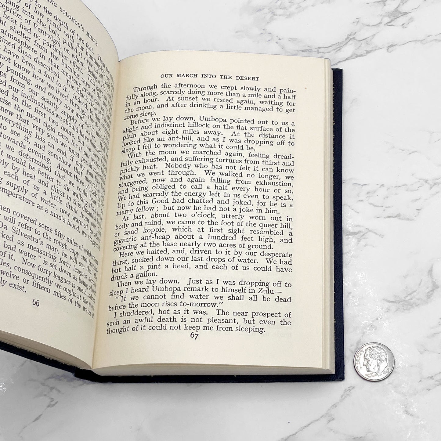 King Solomon's Mines by H. Rider Haggard [U.K. POCKET HARDCOVER] 1956 • Thomas Nelson & Sons • Leather-Bound