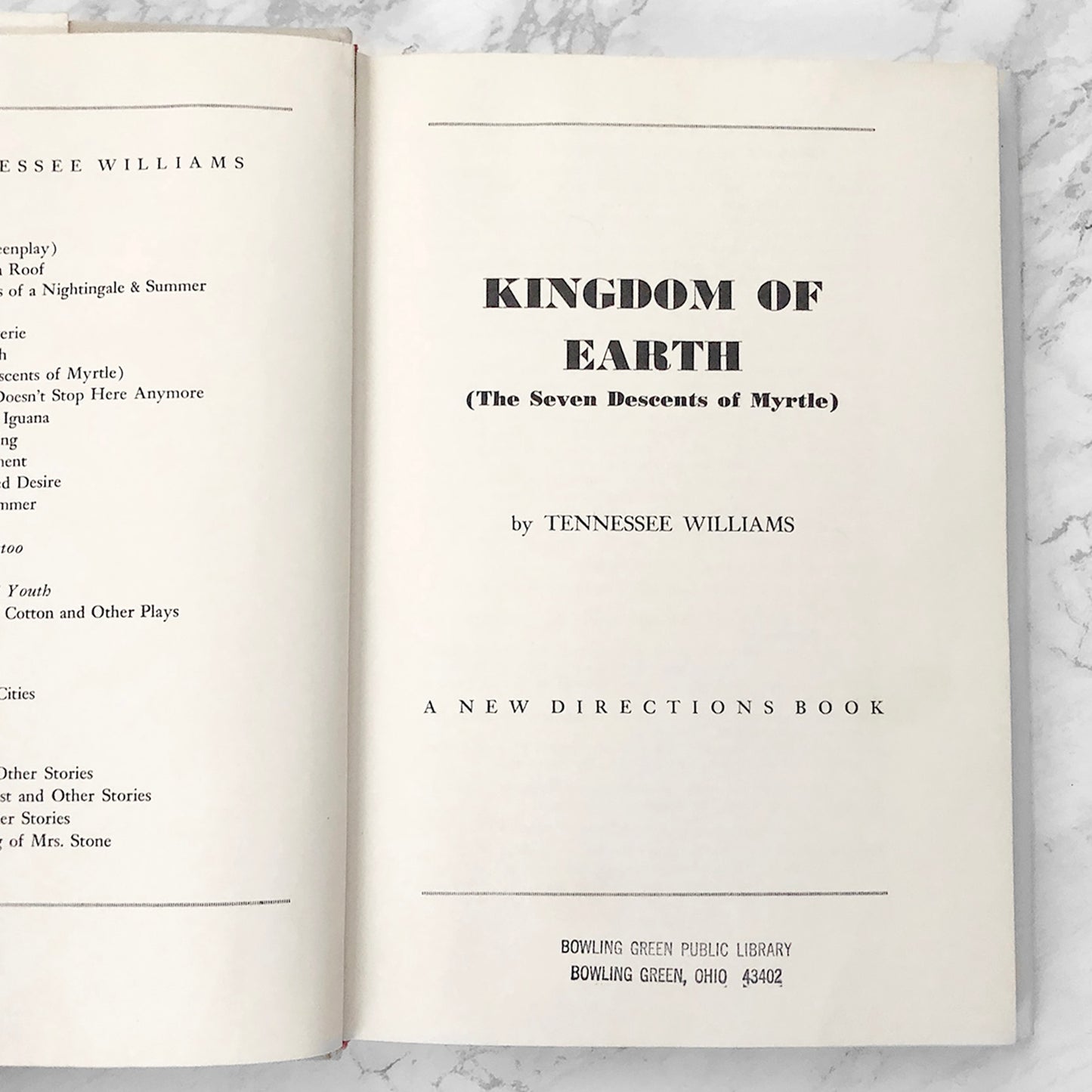Kingdom of Earth by Tennessee Williams [FIRST EDITION] 1968 • New Directions