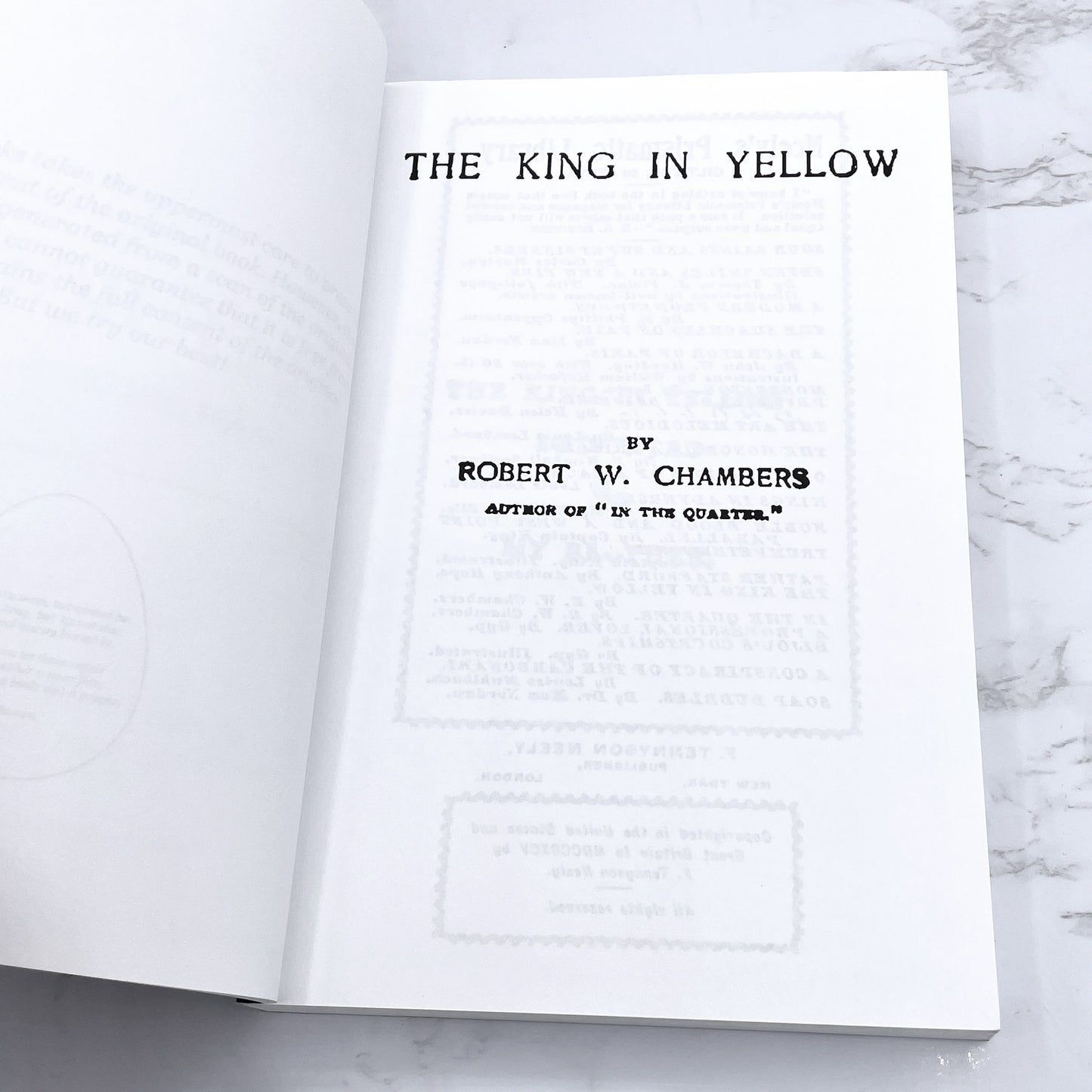 The King in Yellow by Robert W. Chambers [TRADE PAPERBACK] 2010 • Forgotten Books • Remastered Facsimile Text