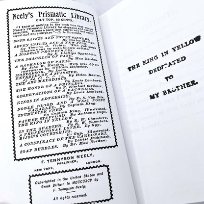 The King in Yellow by Robert W. Chambers [TRADE PAPERBACK] 2010 • Forgotten Books • Remastered Facsimile Text