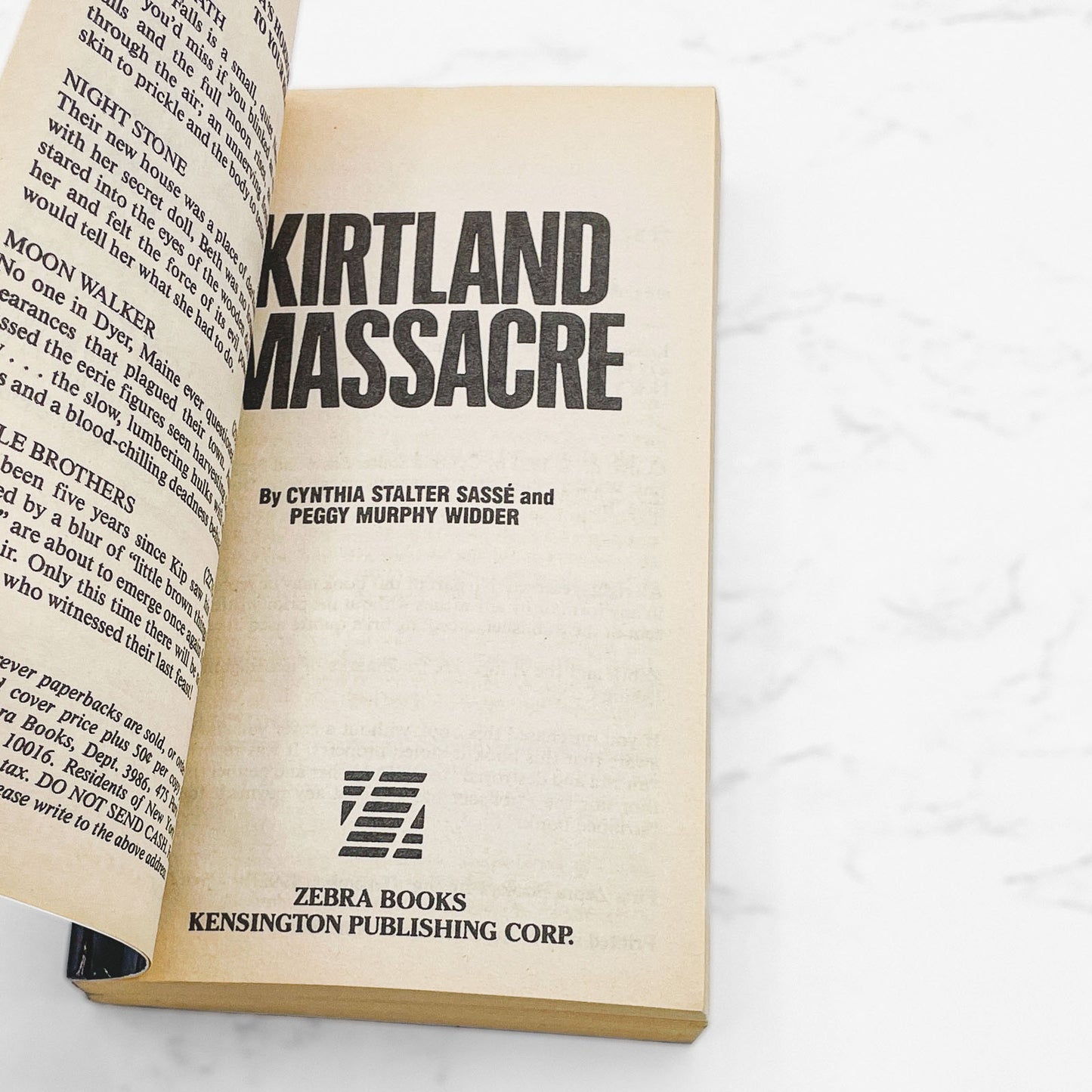 The Kirtland Massacre by Cynthia Sasse & Peggy Widder [FIRST PAPERBACK PRINTING] 1992 • Zebra True Crime
