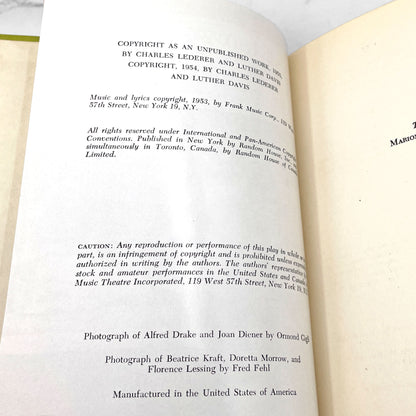 Kismet: A Musical Arabian Night by Charles Lederer and Luther Davis [FIRST EDITION • FIRST PRINTING] 1954 • Random House