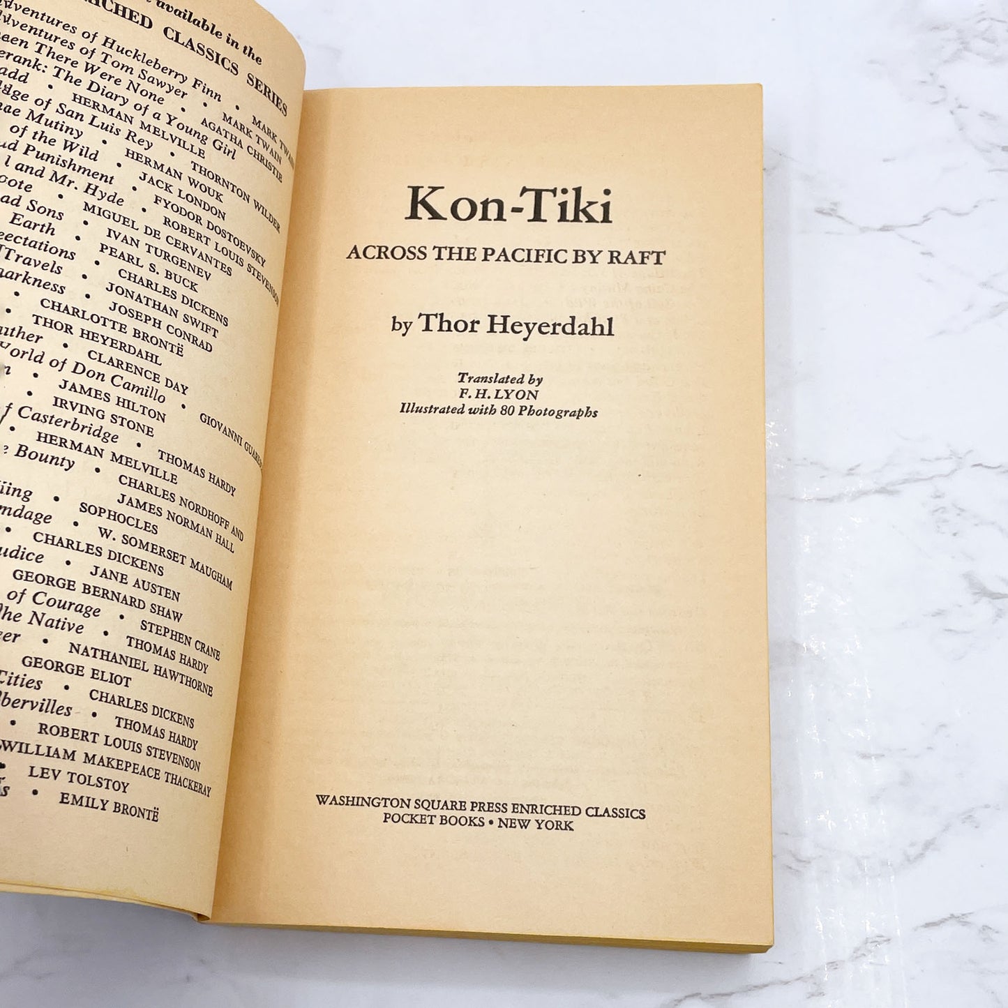 Kon-Tiki by Thor Heyerdahl [1975 PAPERBACK] • Washington Square Press