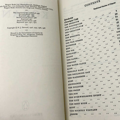 The Koran translated by N.J. Dawood [U.K. PAPERBACK] 1972 • Penguin Books