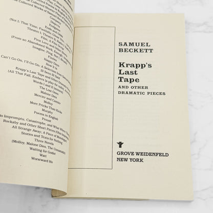 Krapp's Last Tape & Other Dramatic Pieces by Samuel Beckett [TRADE PAPERBACK] 1960 • Grove Weidenfeld