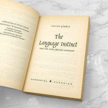 The Language Instinct: How the Mind Creates Language by Steven Pinker [TRADE PAPERBACK] 2000 • Perennial Classics