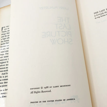 The Last Picture Show by Larry McMurtry [1966 HARDCOVER] BCE • The Dial Press