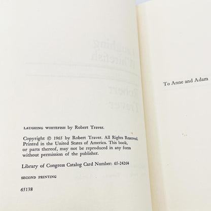 Laughing Whitefish by Robert Traver [FIRST EDITION] 1965 • McGraw-Hill *See Condition