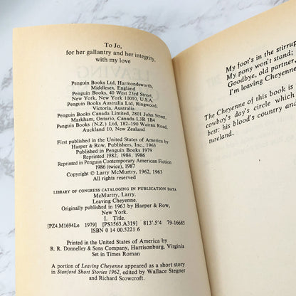 Leaving Cheyenne by Larry McMurtry [TRADE PAPERBACK] 1987 • Penguin