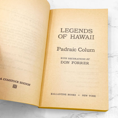 Legends of Hawaii by Padraic Colum [1973 PAPERBACK] • Ballantine