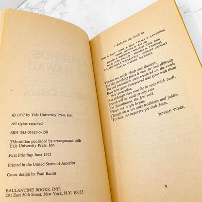 Legends of Hawaii by Padraic Colum [1973 PAPERBACK] • Ballantine